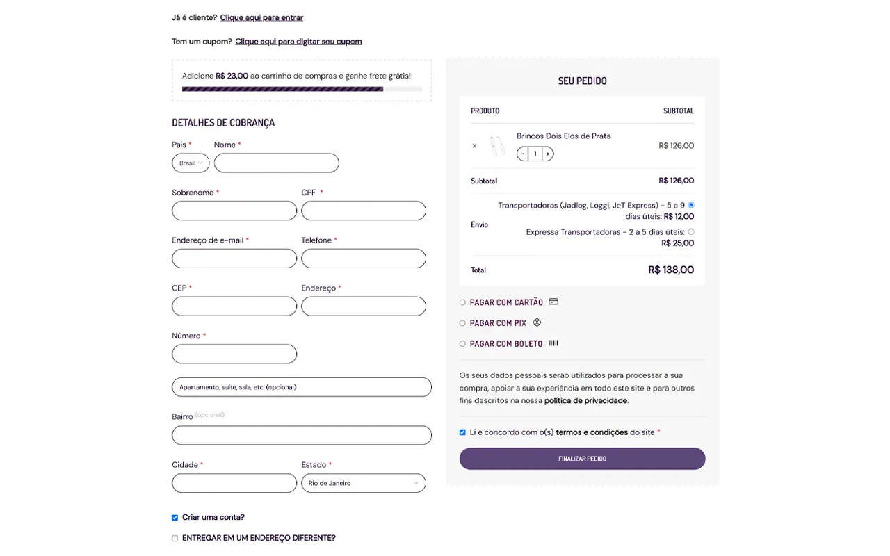 Checkout Form - Desktop